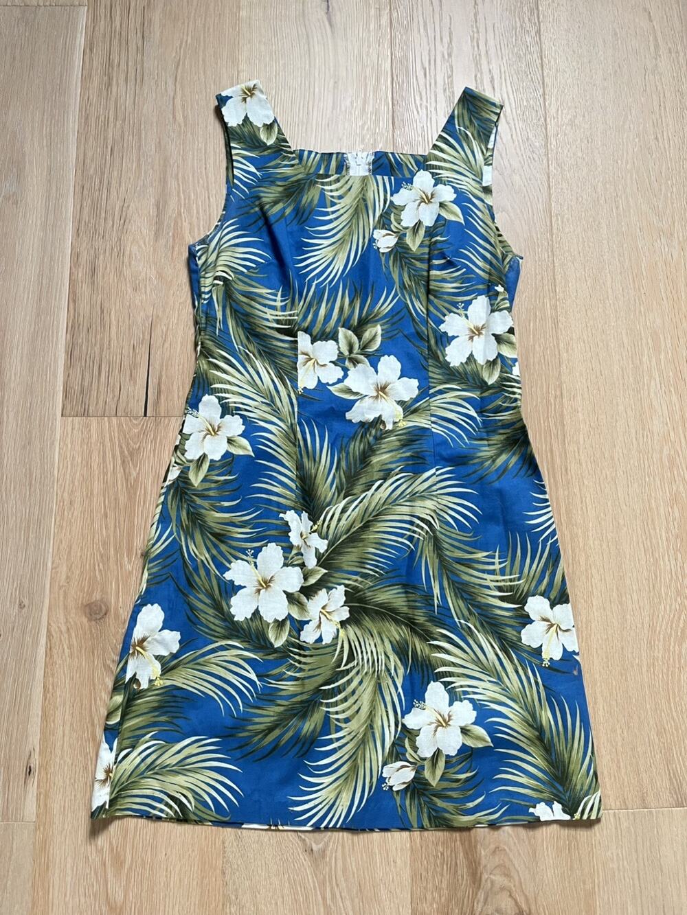 Shannon Marie Vintage Sun Dress S Hawaiian Floral Cotton Sleeveless Midi USA
